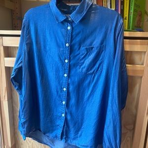 100% tencel tradlands chambray shirt sz L